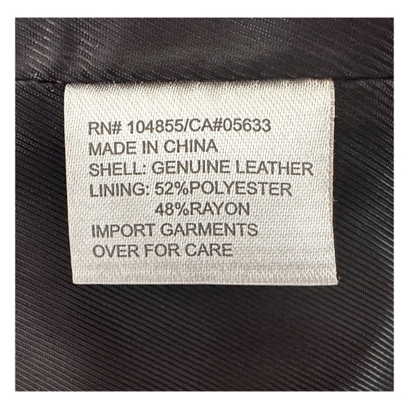 600 WEST Women’s Black Genuine Leather Blazer Jacket Size S Crock Print - Picture 11 of 12